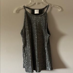 Olivia Rae Gray Sequin Sleeveless Tank Top